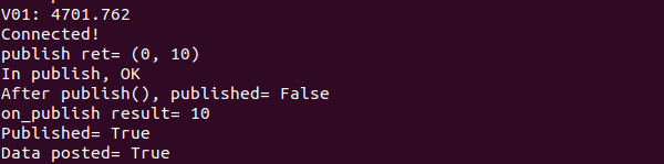 MQTT posts Iot data to cloud backend response