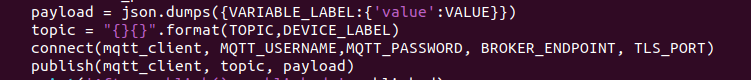 python sending MQTT JSON sensor Iot data to cloud back end dashboard